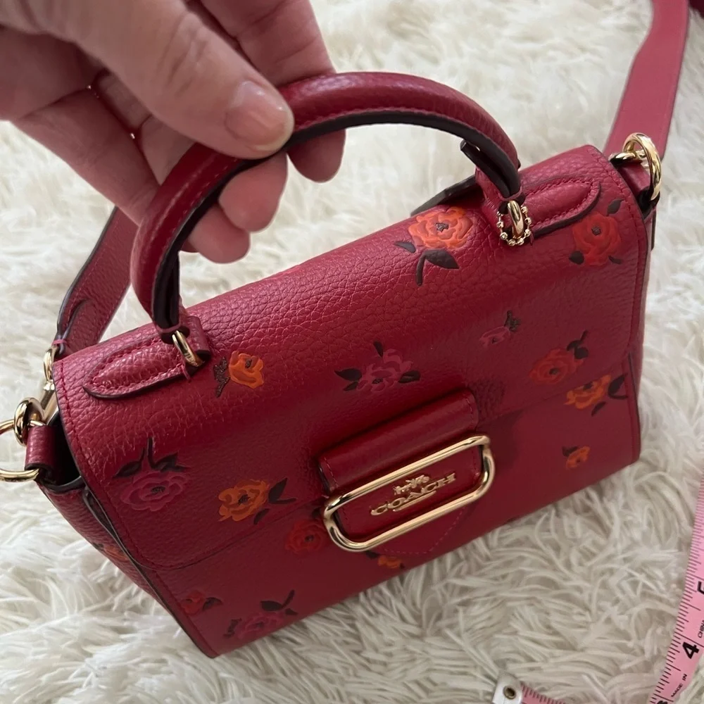 Coach Peony Print Morgan Top Handle Satchel